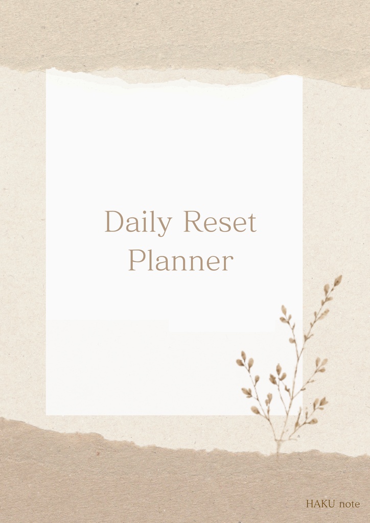 Daily Reset Planner/心を整えるデジタルプランナー