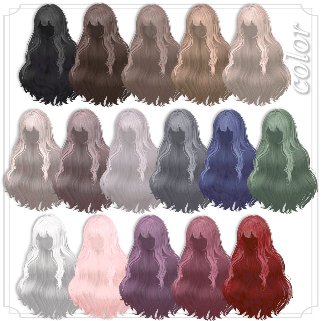 24時間限定500円【10アバター対応】Chiffon Wave Hair