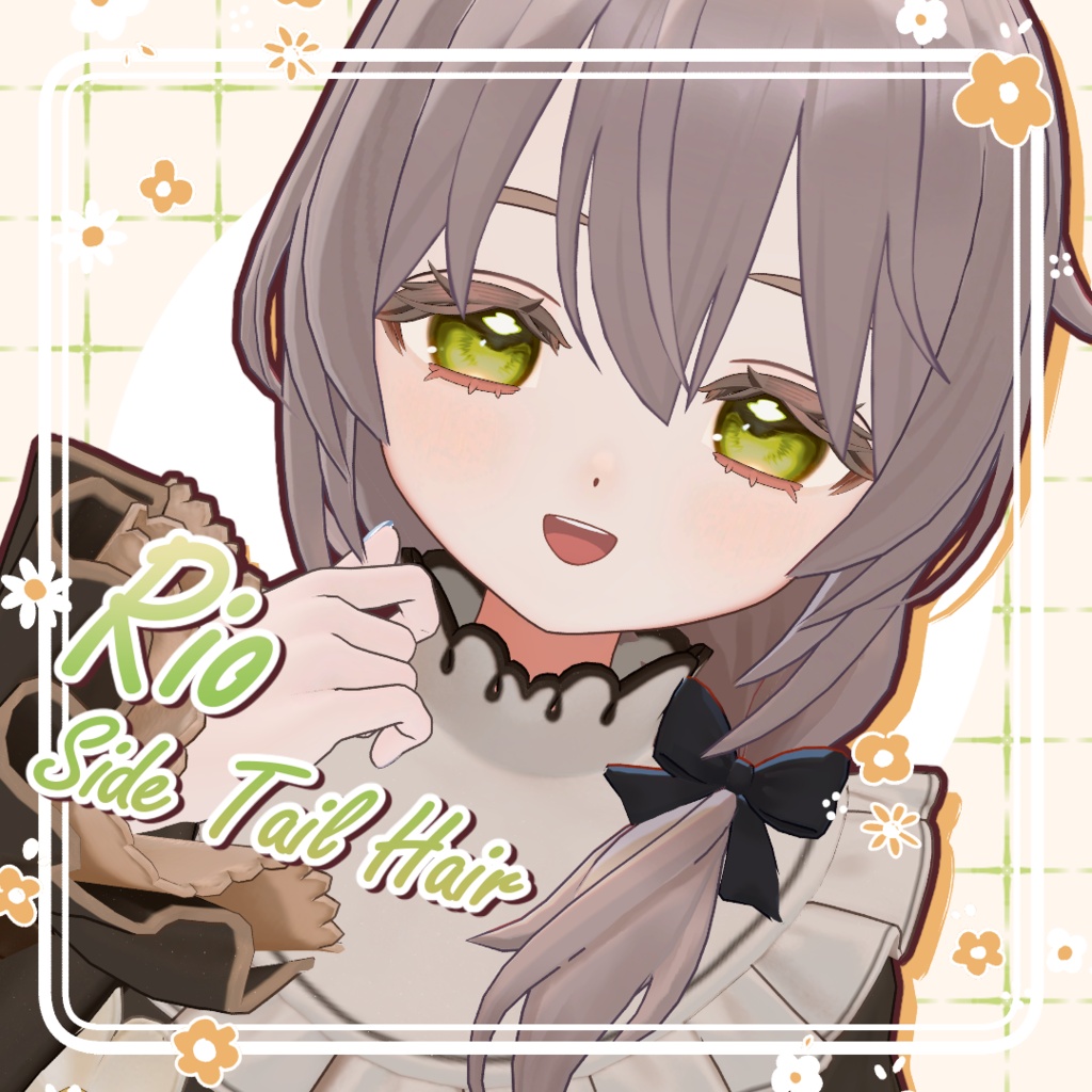 【VRC想定髪型】Rio SideTail Hair【4アバター対応】