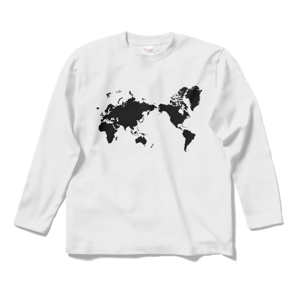 Tシャツ 世界地図（フロント/長袖）