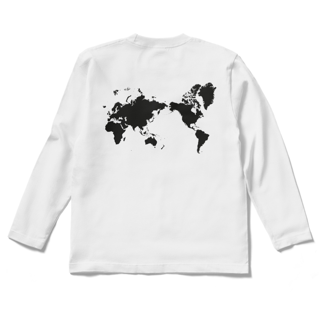 Tシャツ 世界地図(バック/長袖)