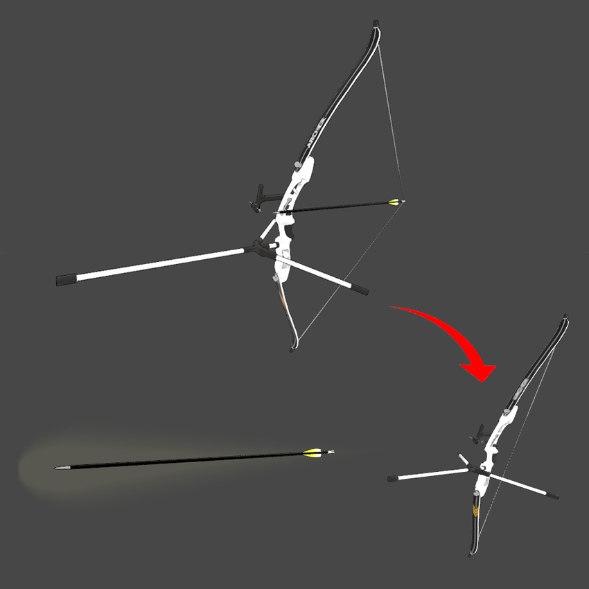 アーチェリー弓 & パーティクル入リ【3Dモデル】