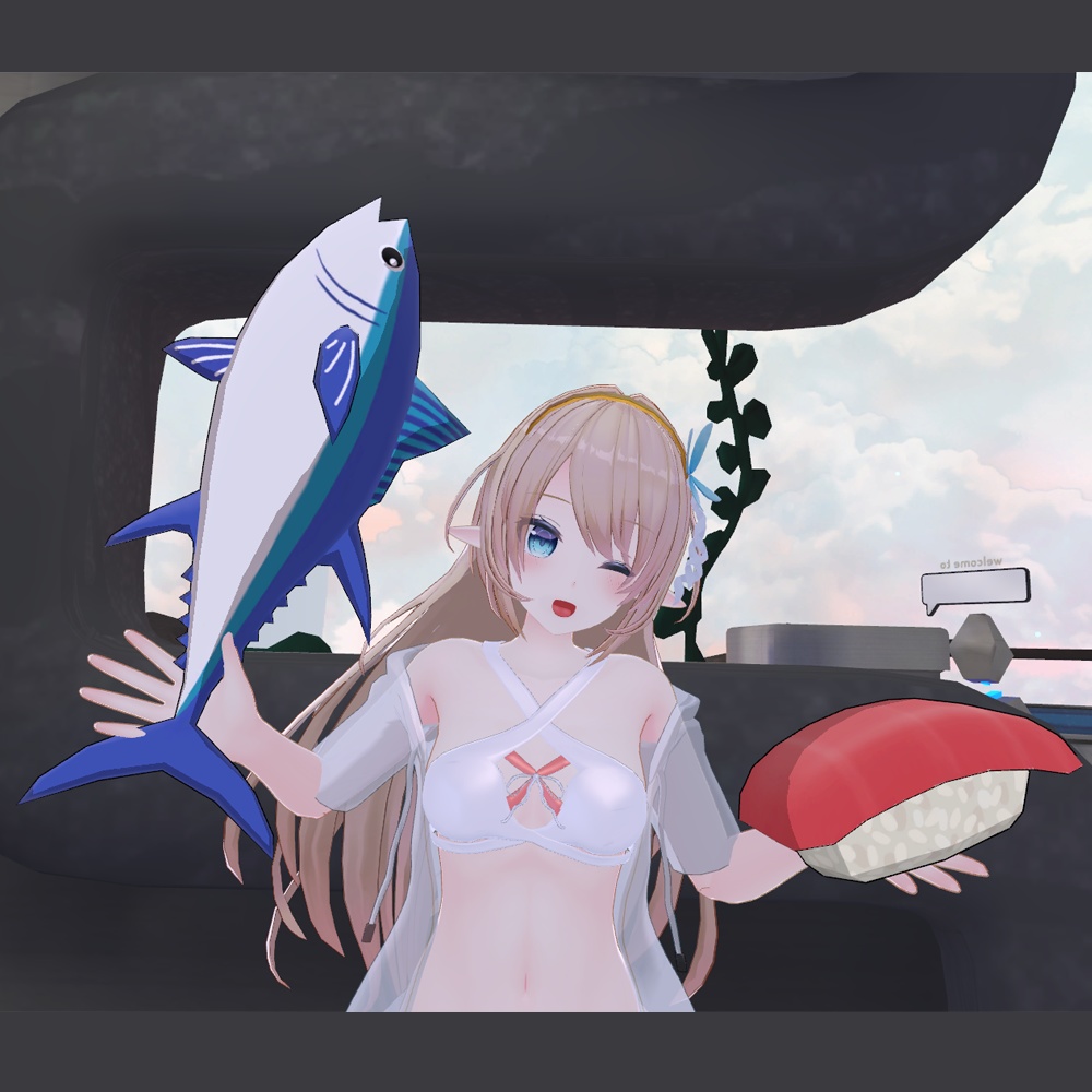 マグロ / サーモン & パーティクル入リ【3Dモデル】