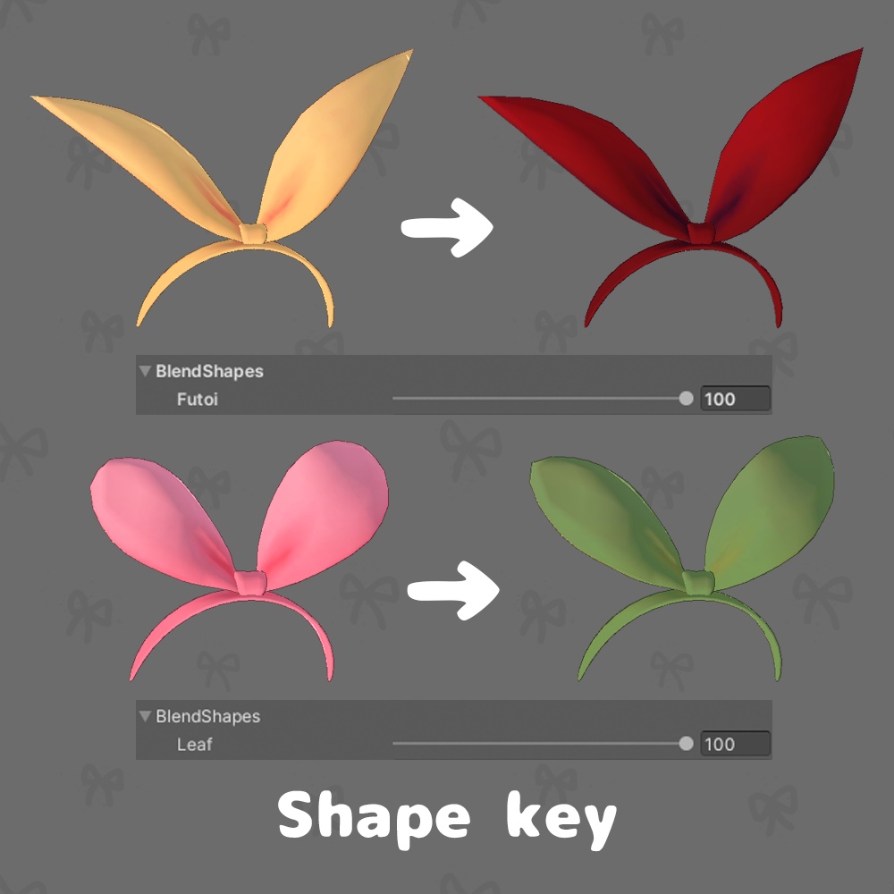 リボンカチューシャ【3Dモデル】