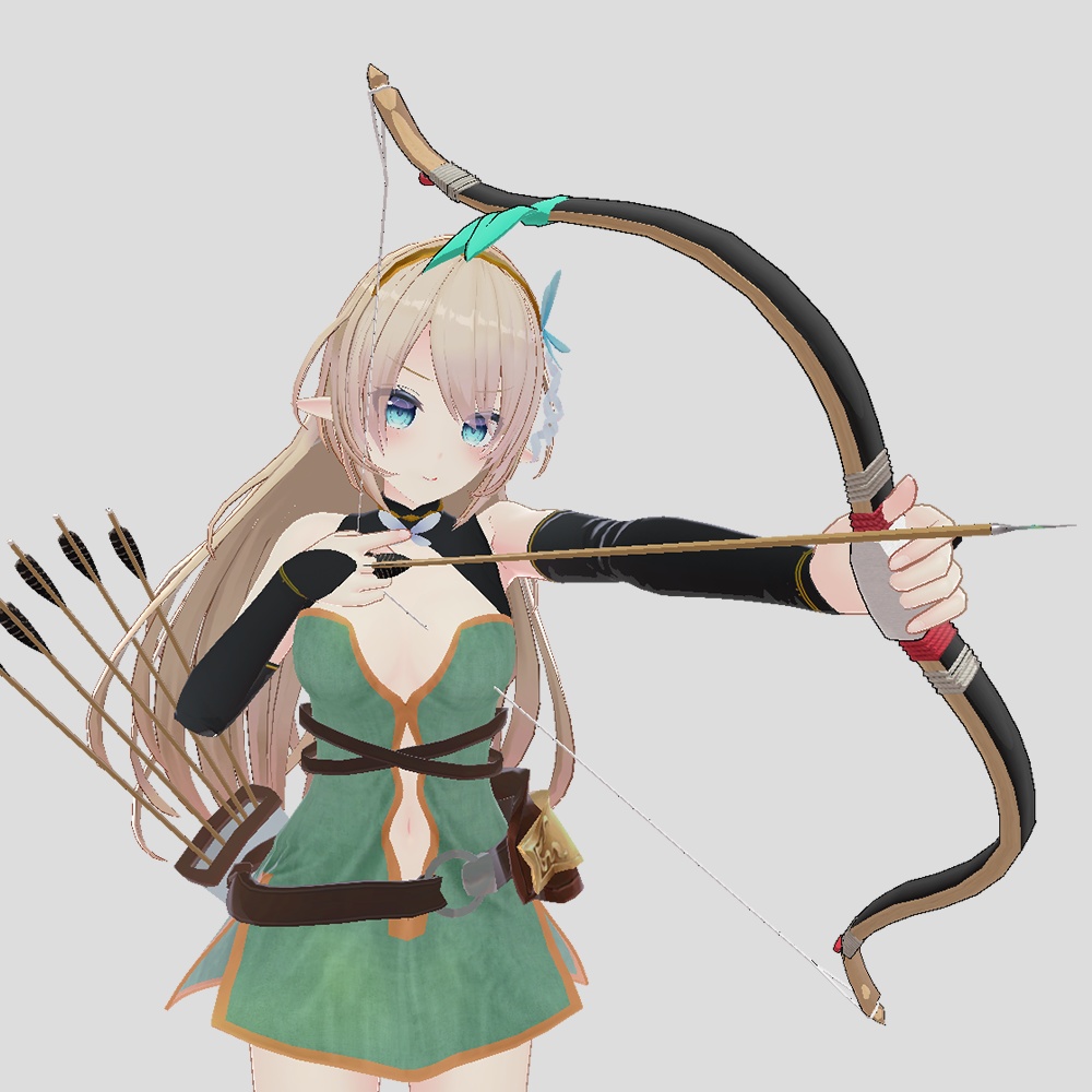 コンポジット弓 / 矢ホルダー & パーティクル入リ【3Dモデル】