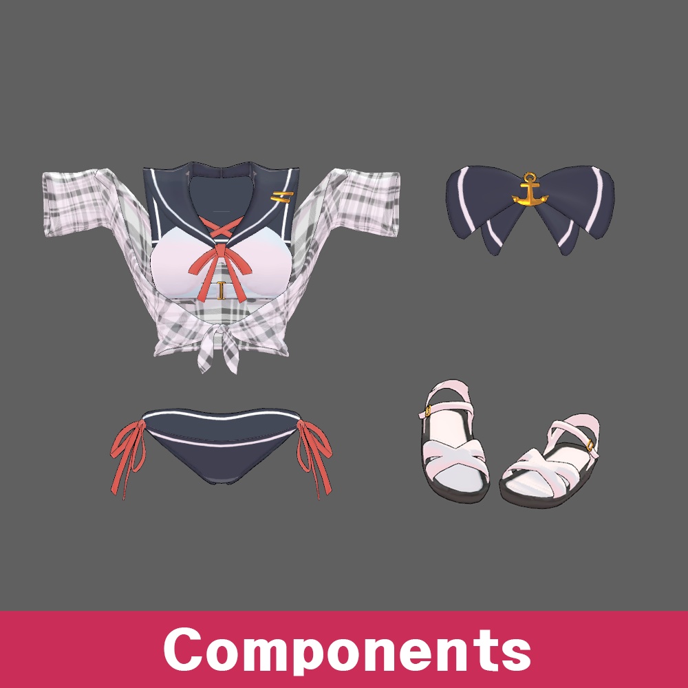 セーラービキニ (Ururu ver)【3Dモデル】