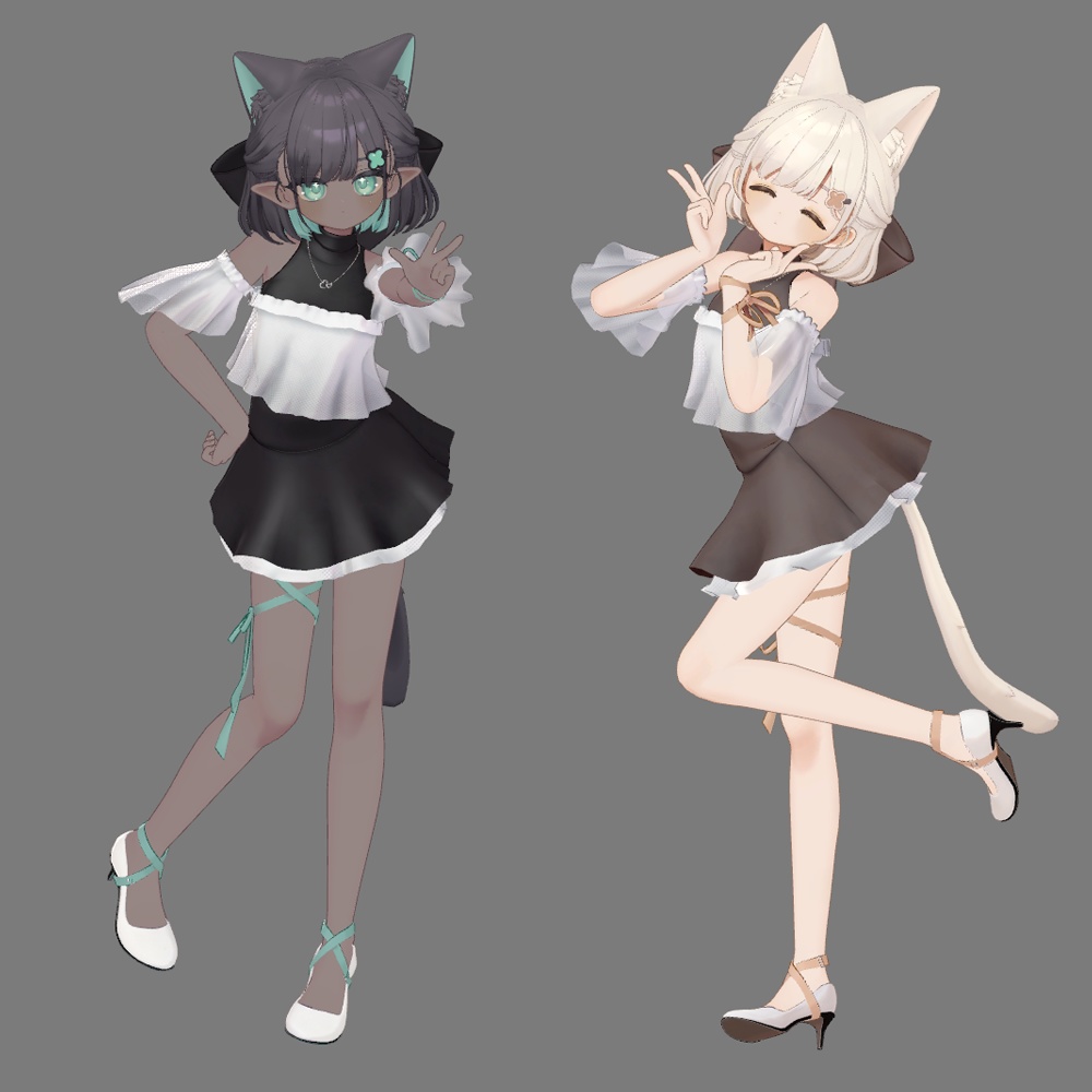 リボン・バレエコア (for Shiratsume)【3Dモデル】