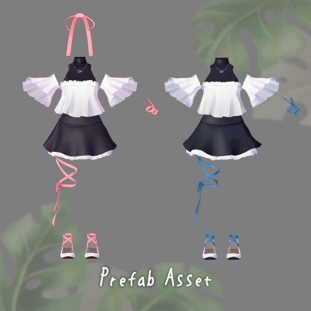 リボン・バレエコア (for Lurie / Perula / Sapphy / 心-556)【3Dモデル】