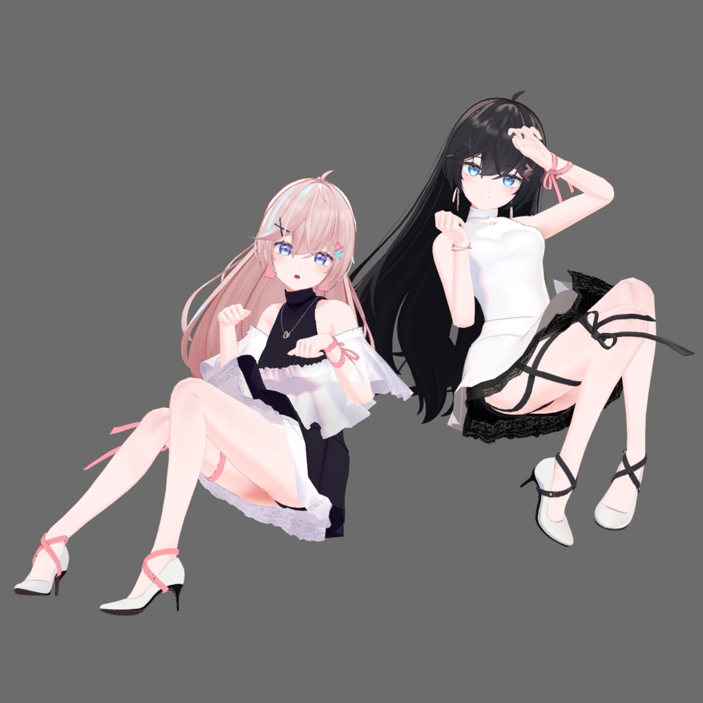 リボン・バレエコア (for Lurie / Perula / Sapphy / 心-556)【3Dモデル】