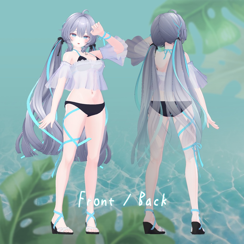 リボン・バレエコア (for Ramune / Eku / Shinano)【3Dモデル】