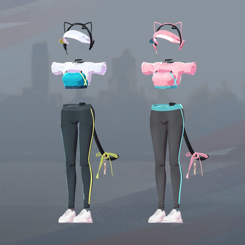 ネコ・スポーツウェア (8Avatars)【3Dモデル】