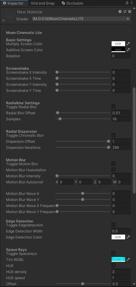 シネマティックシェーダー SCREENSPACE // M.O.O.N's Cinematic Shader