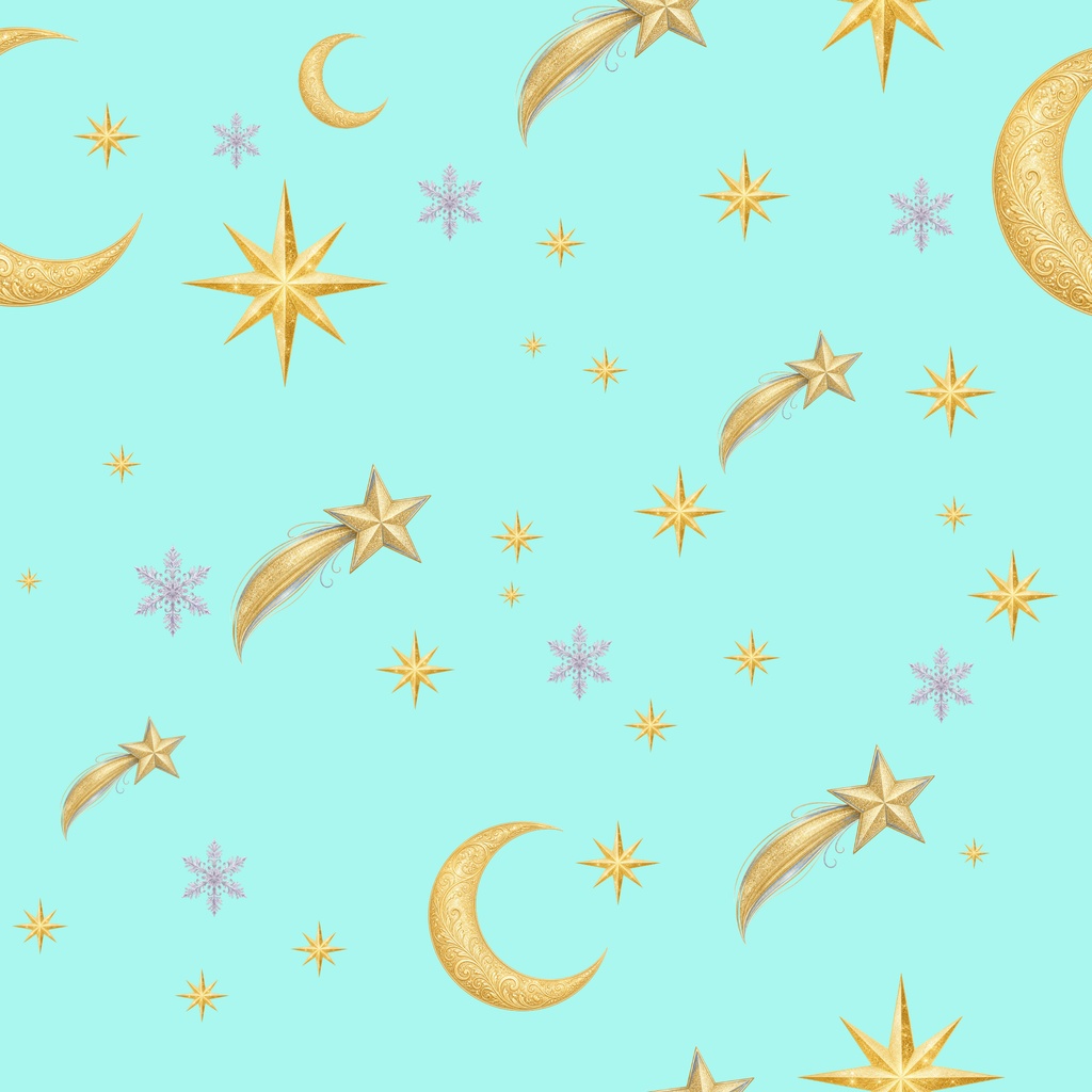 クリスマス デジタルペーパー 月と星のきらめき3枚セット|幻想的・大人かわいい・PNG