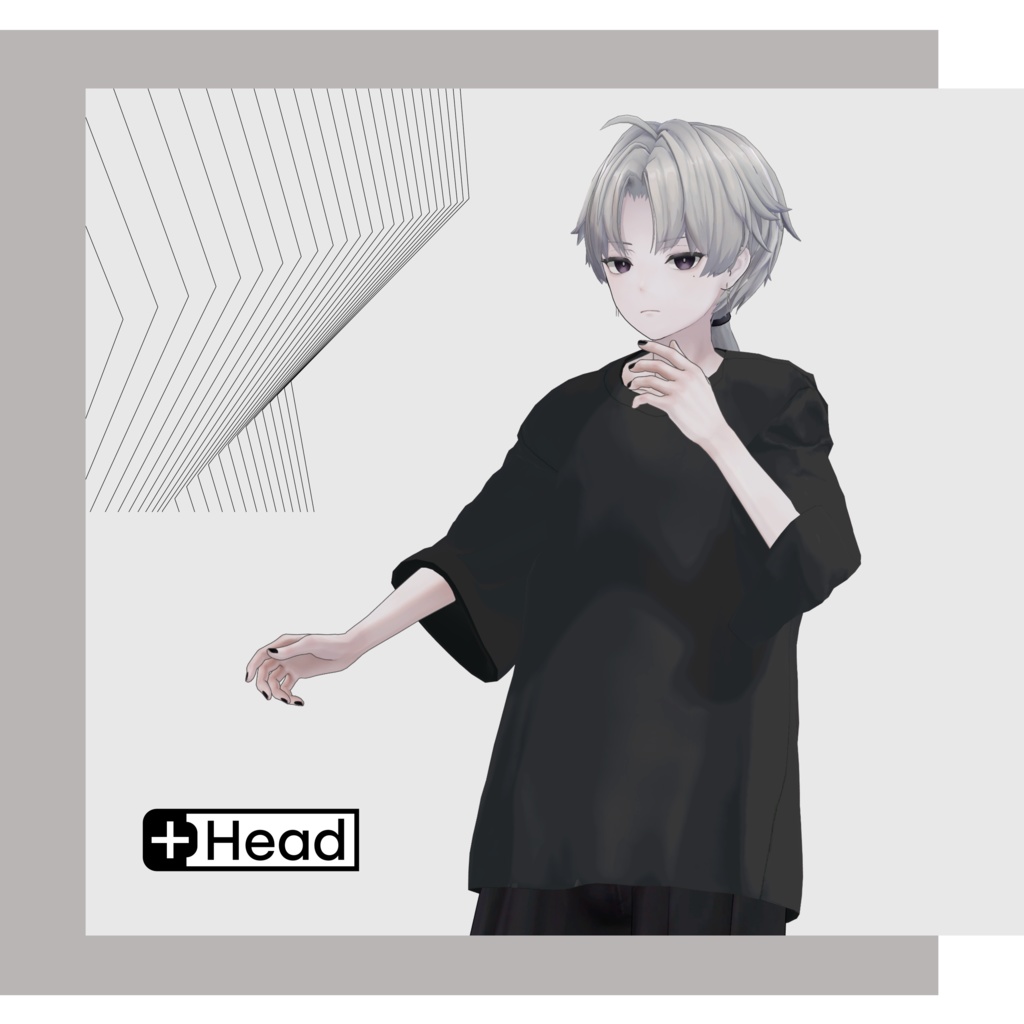 +Head対応衣装モデル Oversized T-shirt