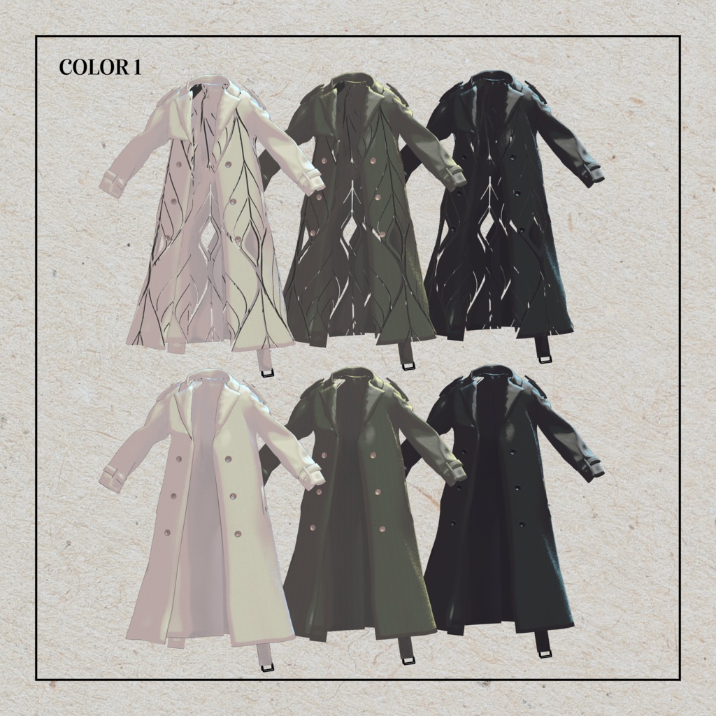 +Head / Lapwing対応衣装モデル Oversized Trench Coat