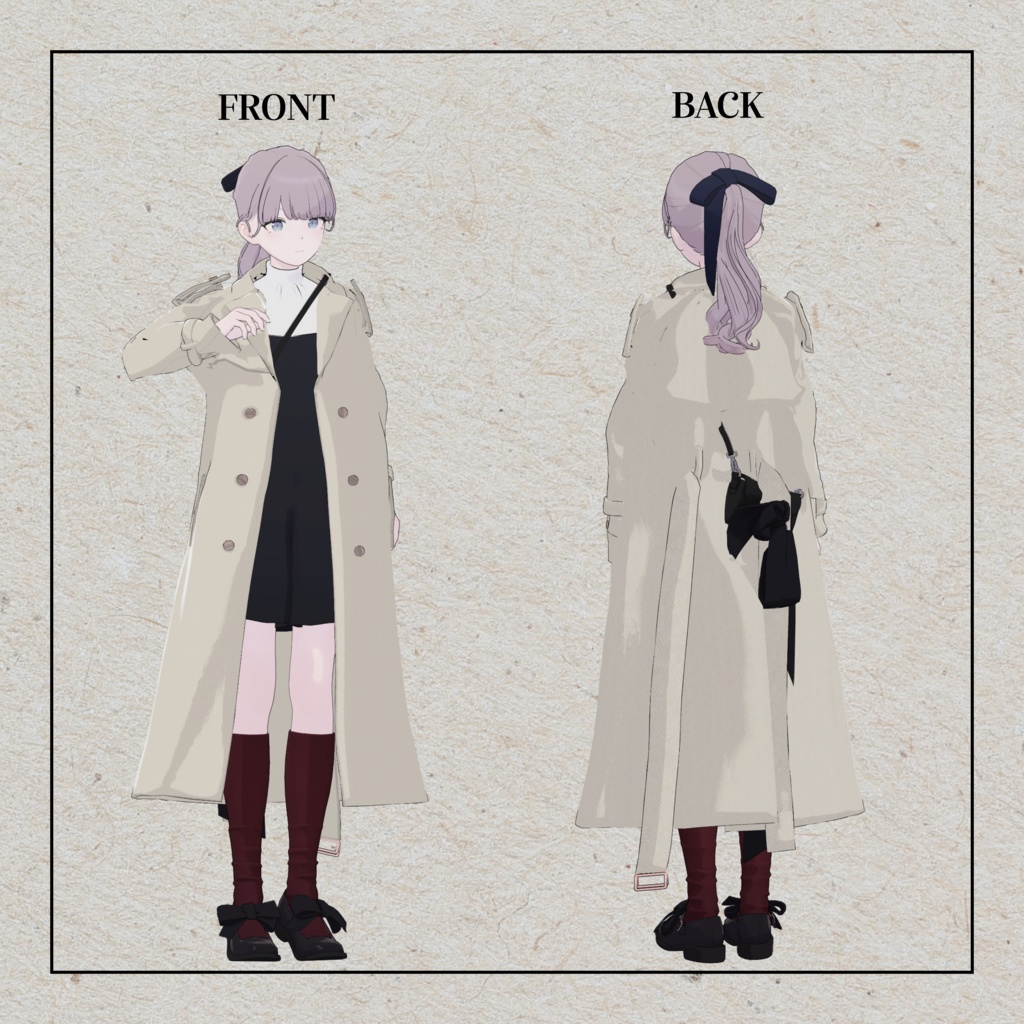 +Head / Lapwing対応衣装モデル Oversized Trench Coat