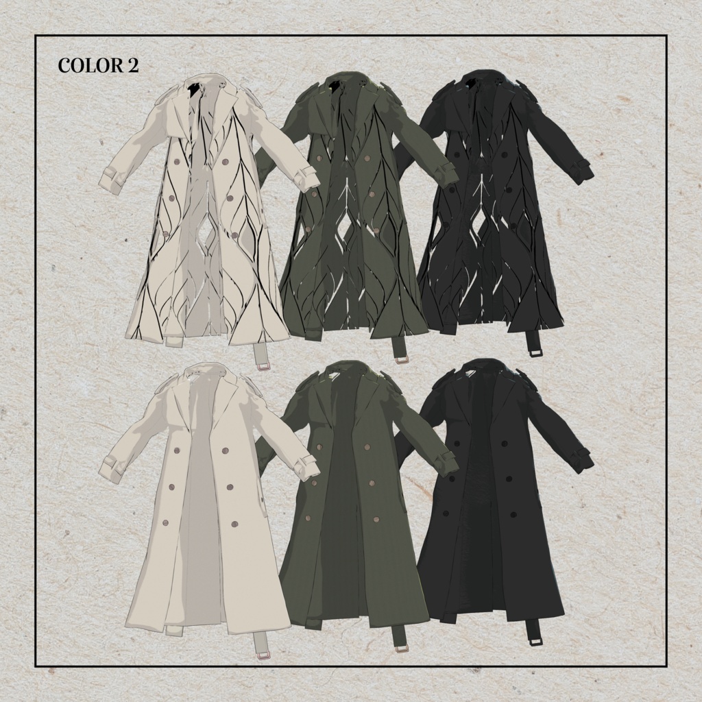 +Head / Lapwing対応衣装モデル Oversized Trench Coat