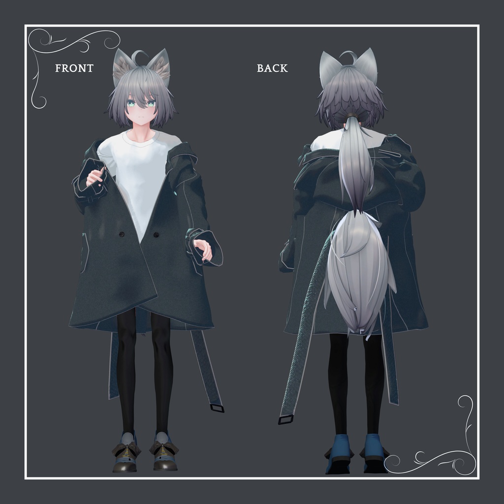 +Head / Lapwing対応衣装モデル Drop Shoulder Trench