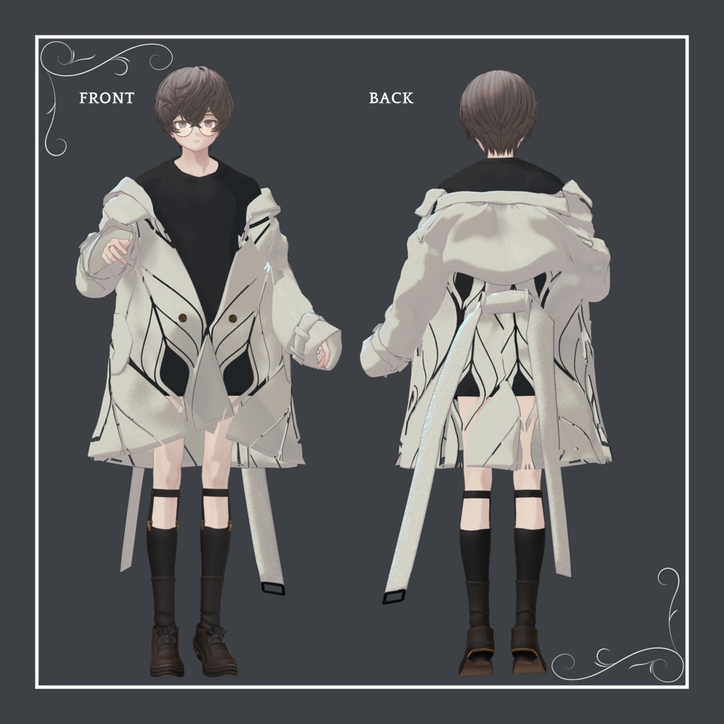 +Head / Lapwing対応衣装モデル Drop Shoulder Trench