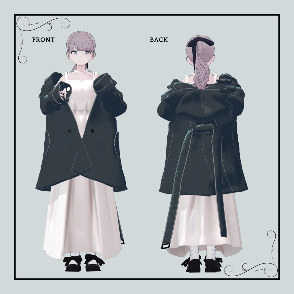 +Head / Lapwing対応衣装モデル Drop Shoulder Trench