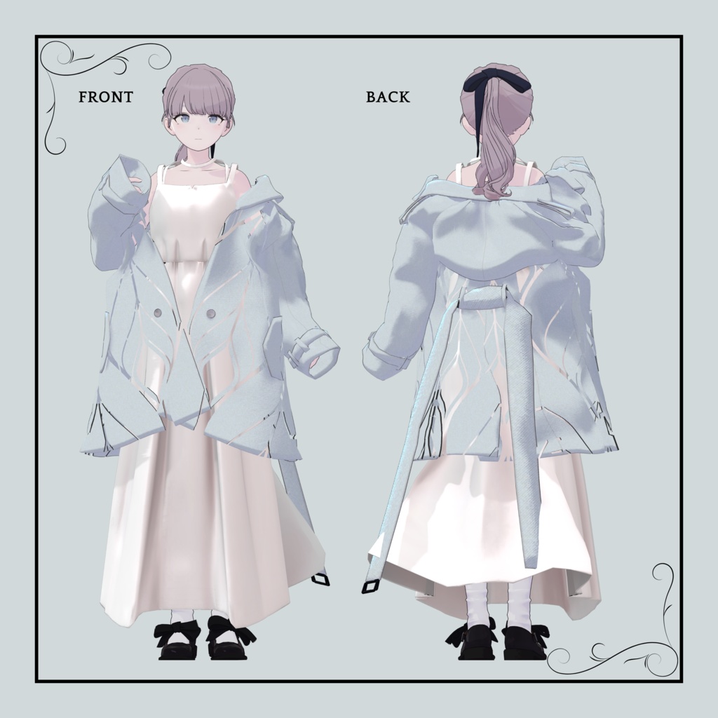 +Head / Lapwing対応衣装モデル Drop Shoulder Trench