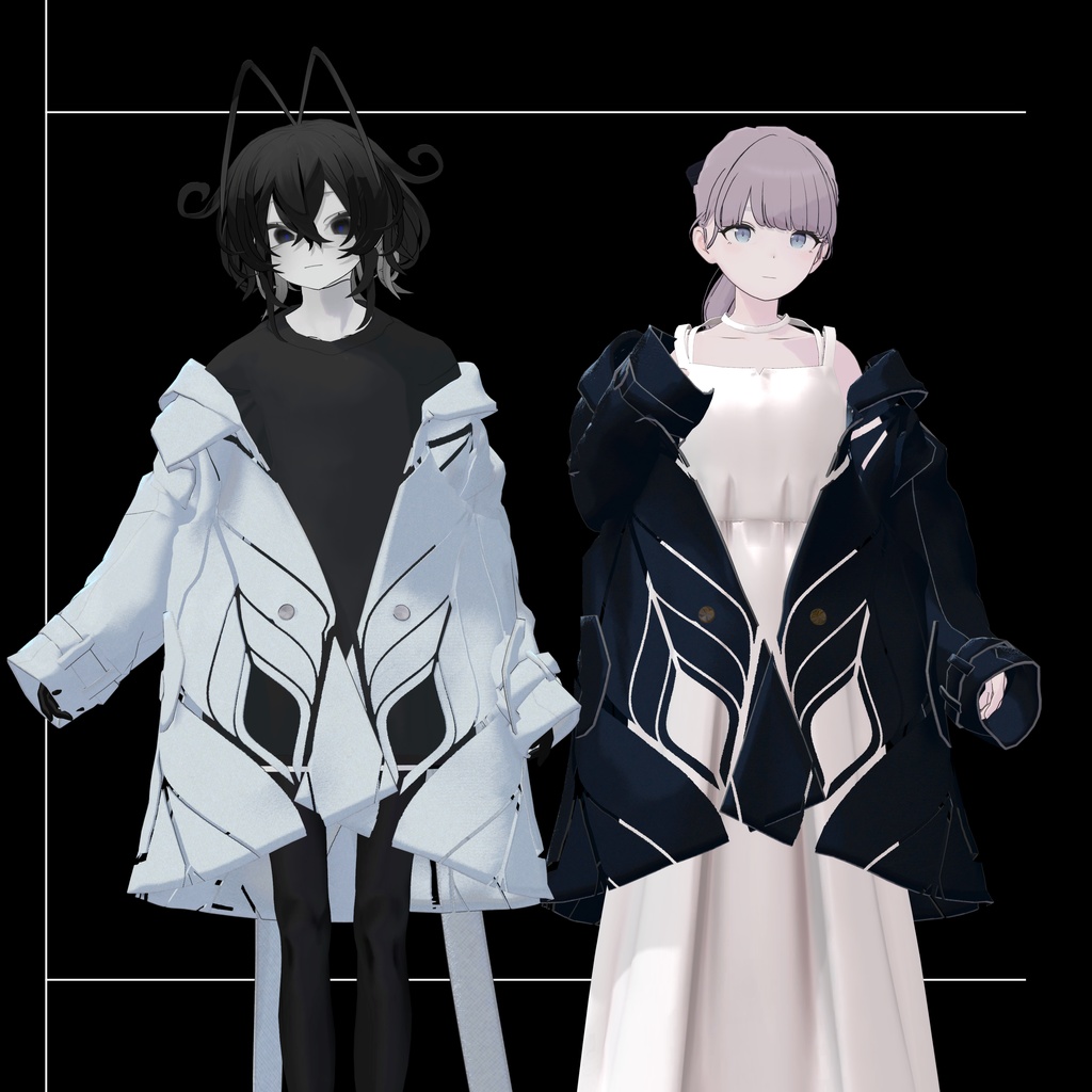 +Head / Lapwing対応衣装モデル Drop Shoulder Trench