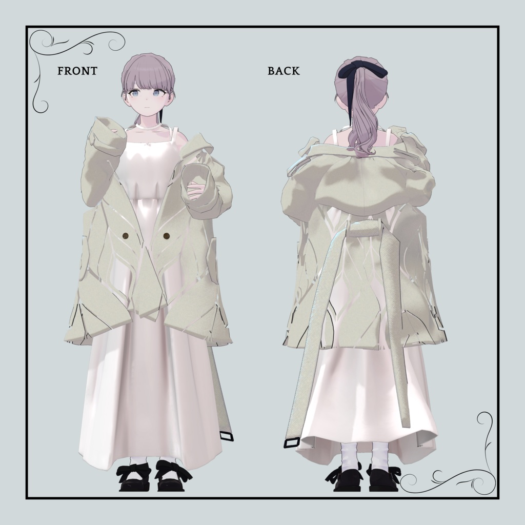 +Head / Lapwing対応衣装モデル Drop Shoulder Trench