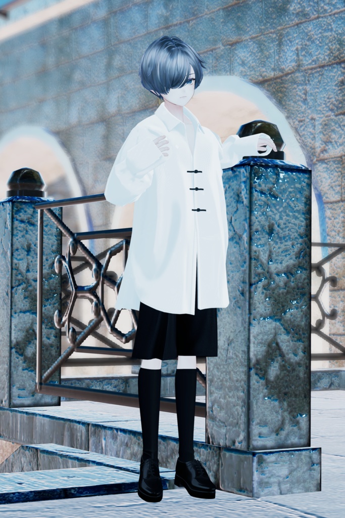 +Head対応衣装モデル Pleated Over Shirt