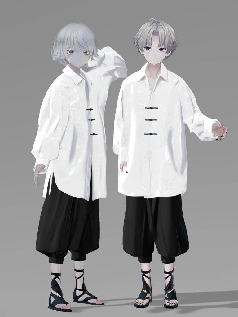 +Head対応衣装モデル Pleated Over Shirt