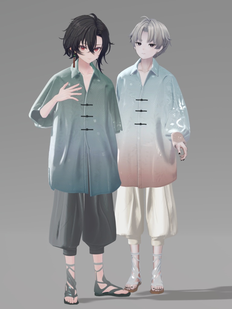 +Head対応衣装モデル Pleated Over Shirt