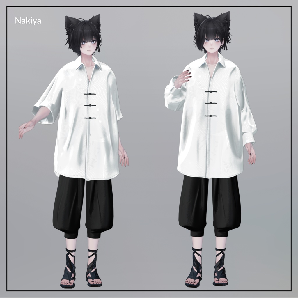 +Head/泣夜 対応衣装モデル Pleated Over Shirt