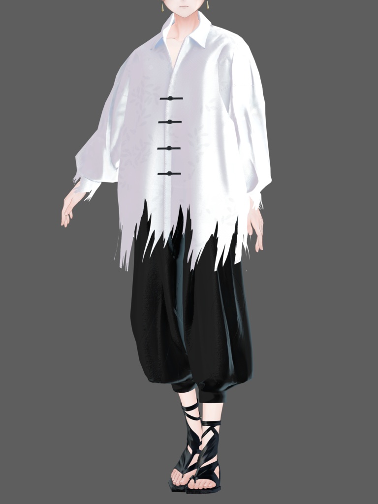 +Head対応衣装モデル Pleated Over Shirt