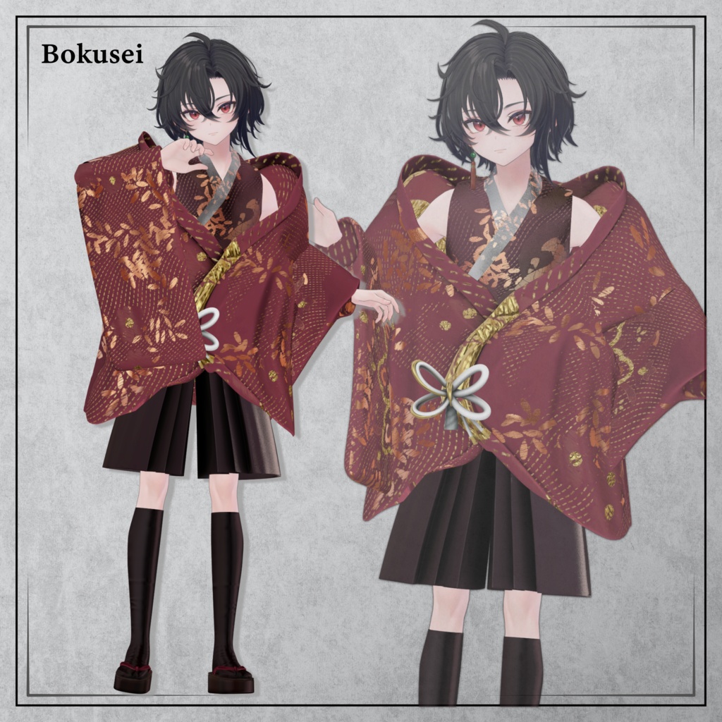 +Head対応衣装モデル Drop Shoulder Kimono Jacket