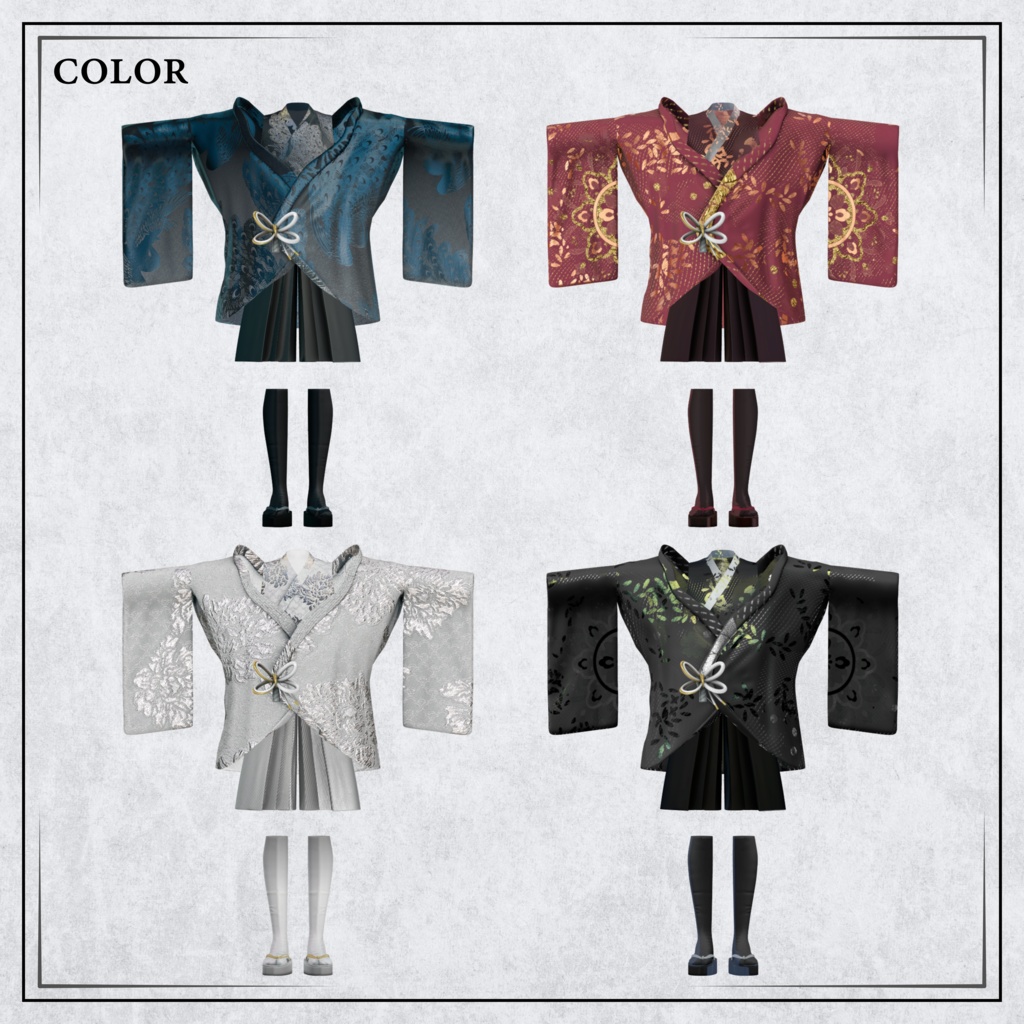 +Head対応衣装モデル Drop Shoulder Kimono Jacket