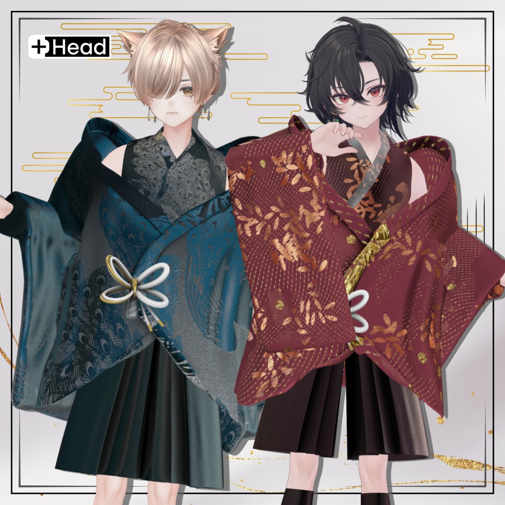 +Head対応衣装モデル Drop Shoulder Kimono Jacket