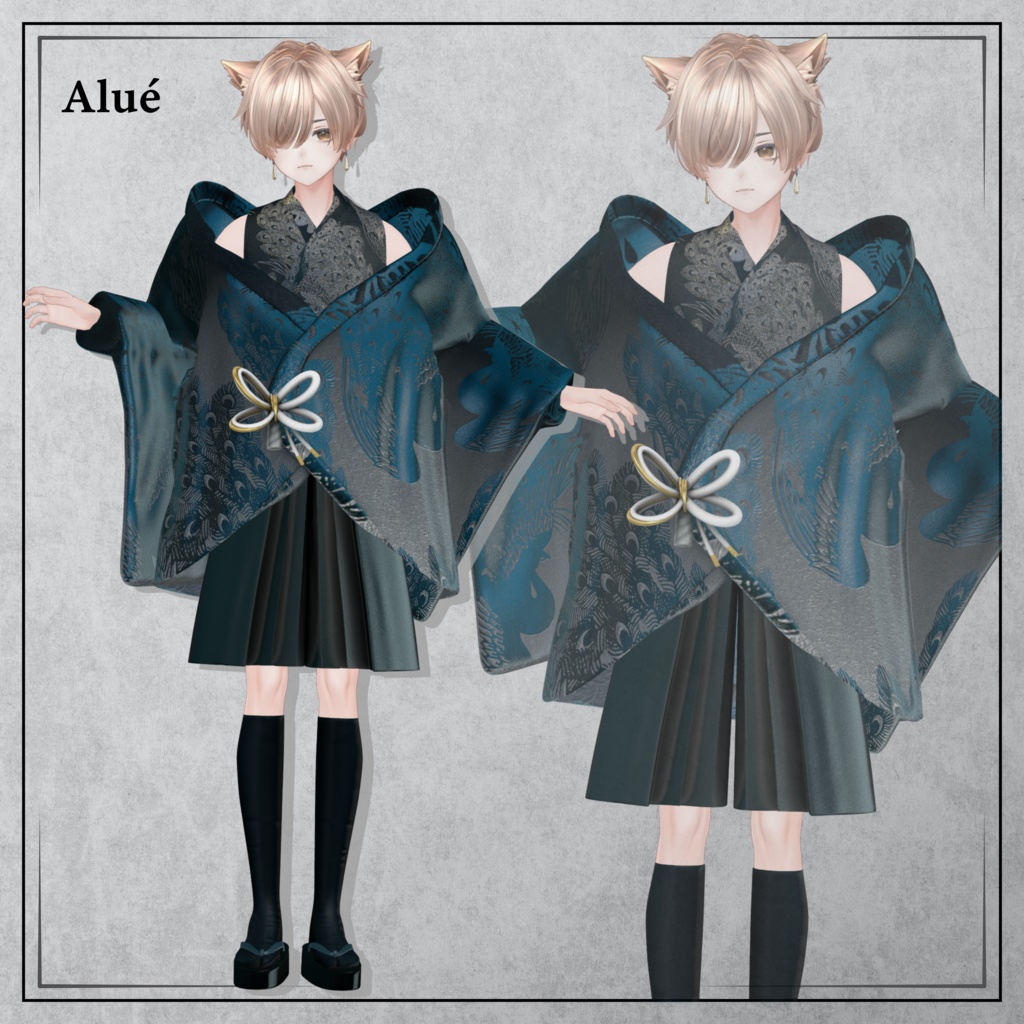 +Head対応衣装モデル Drop Shoulder Kimono Jacket