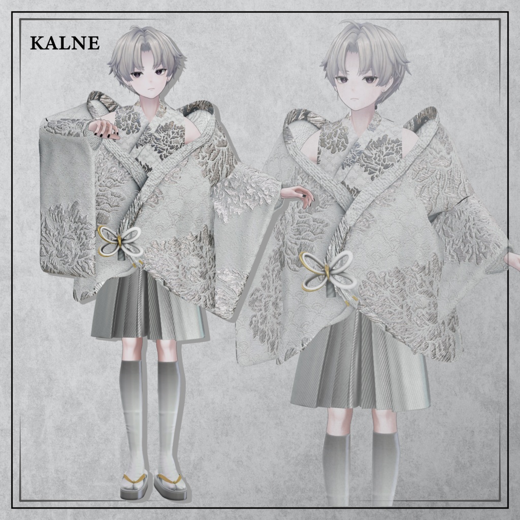 +Head対応衣装モデル Drop Shoulder Kimono Jacket