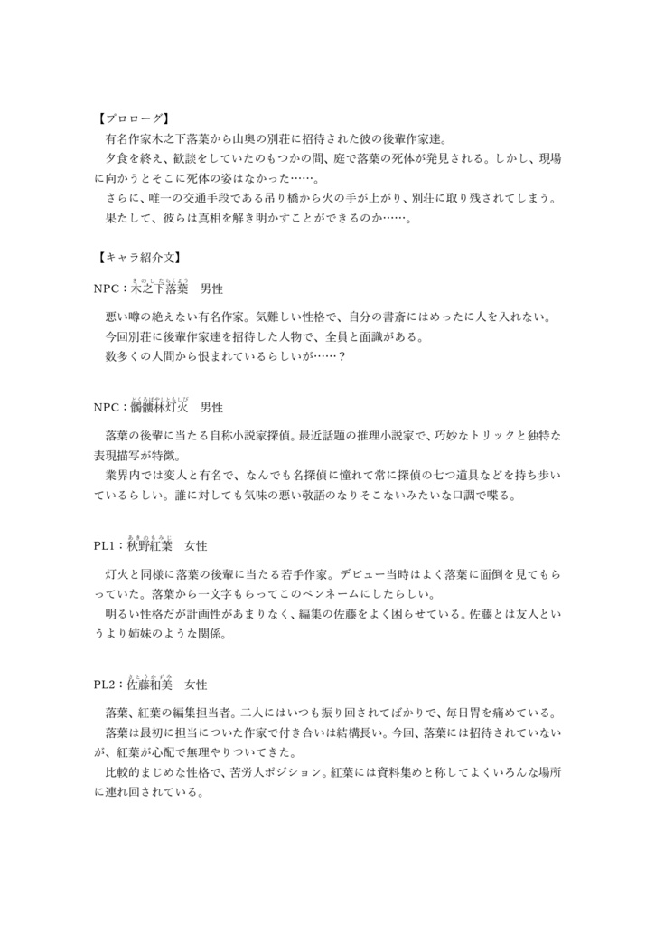 【マーダーミステリー】死神のゴーストライター