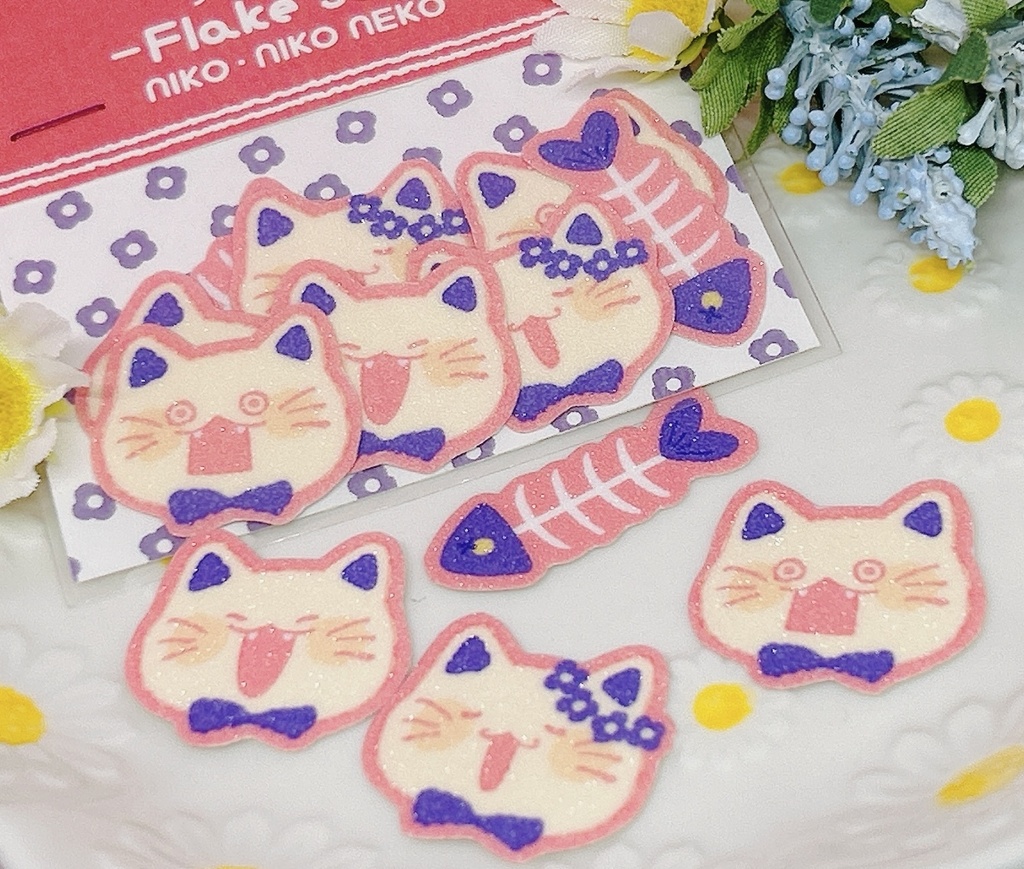 フレークシール(ねこ) -Flake seal(cat)