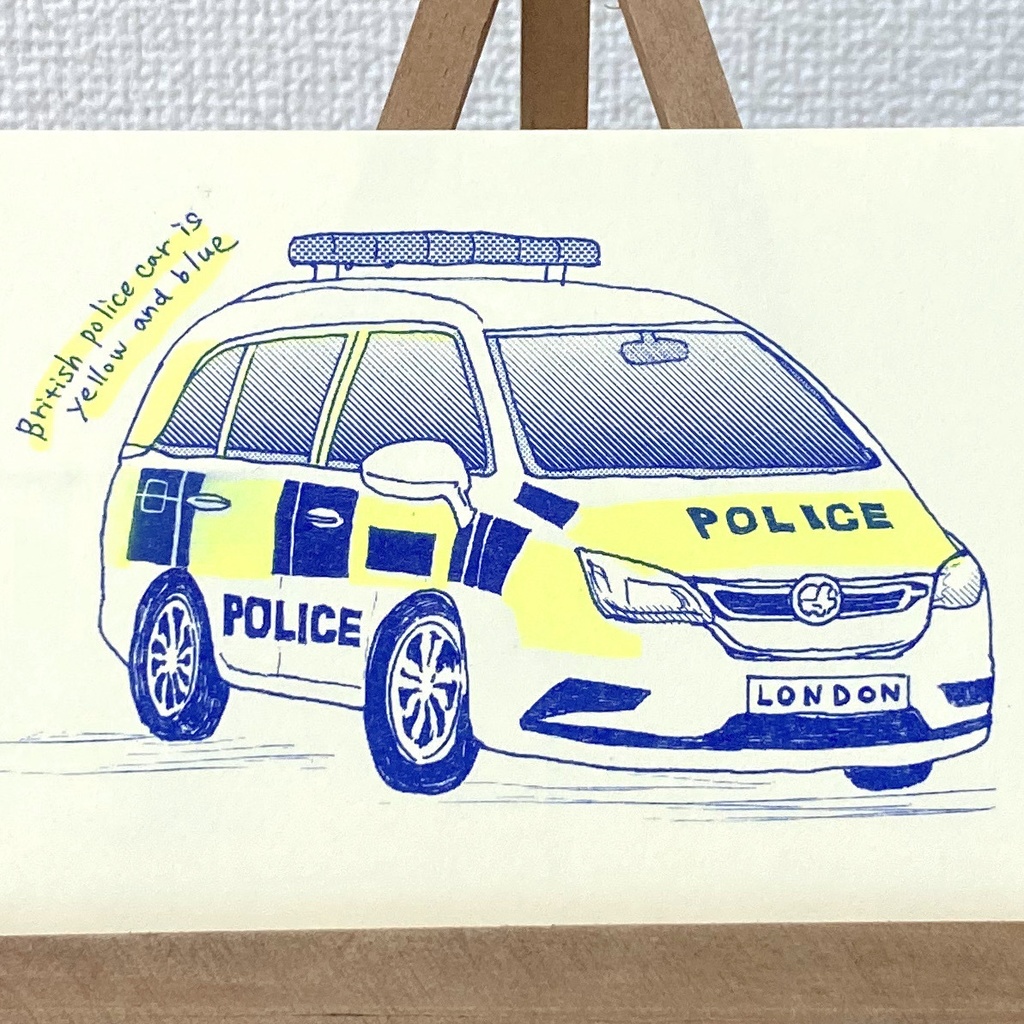 ポストカード ロンドンのパトカー