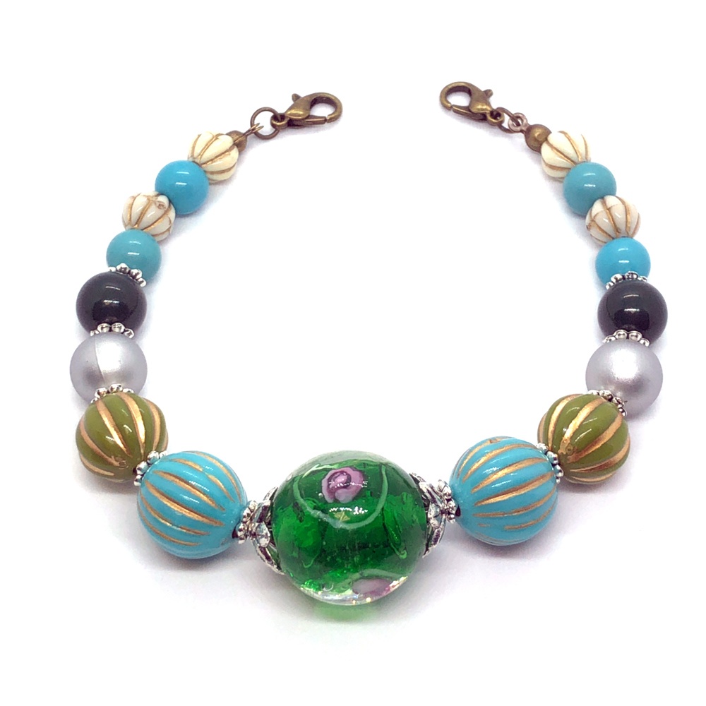 羽織り紐　花萌葱