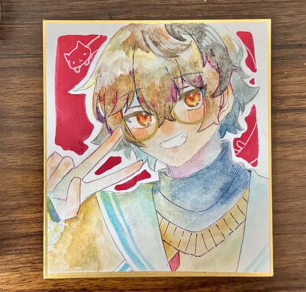 イラスト色紙(四宮伊織)