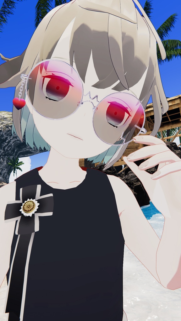 【VRChat想定】ハートめがね💜