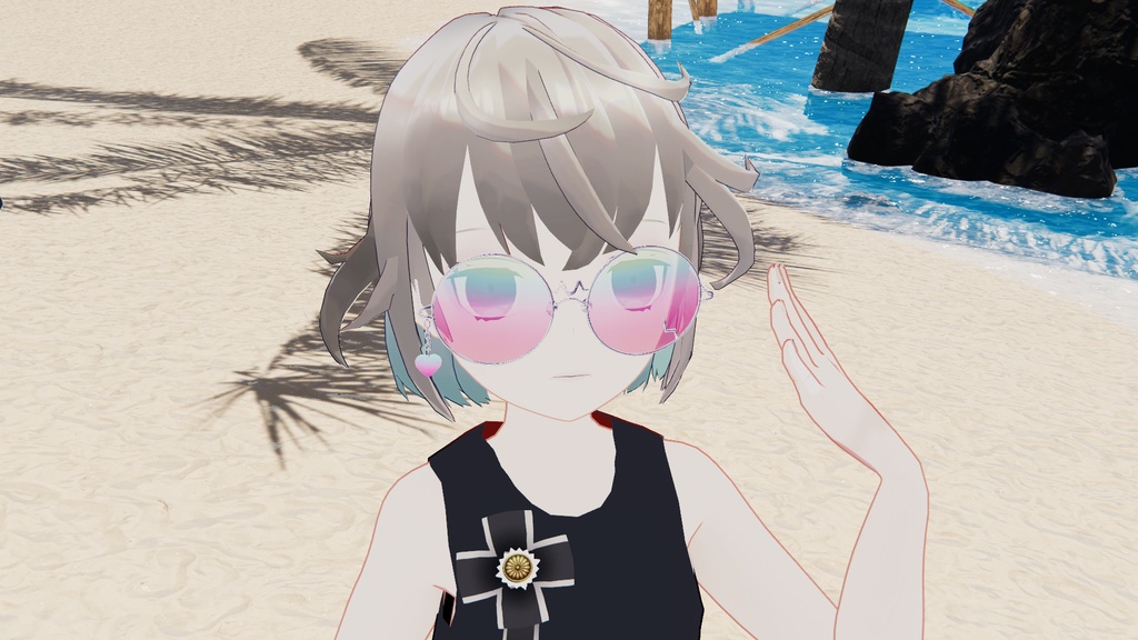 【VRChat想定】ハートめがね💜