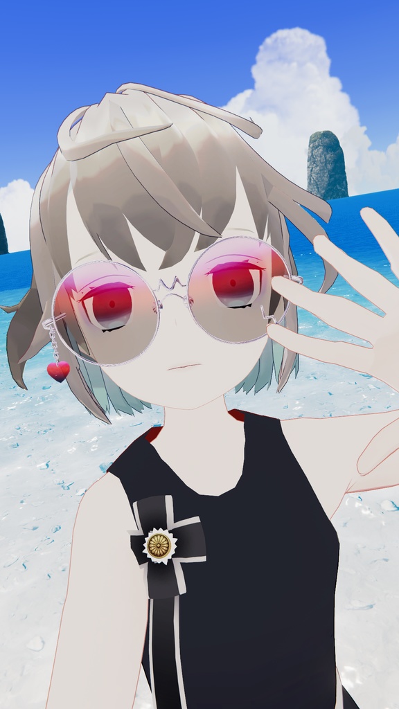 【VRChat想定】ハートめがね💜