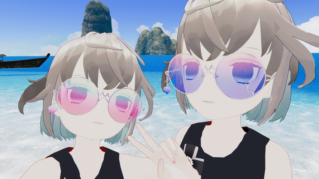 【VRChat想定】ハートめがね💜