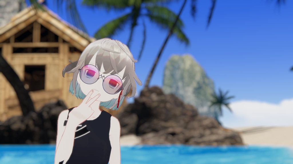 【VRChat想定】リボンめがね🎀