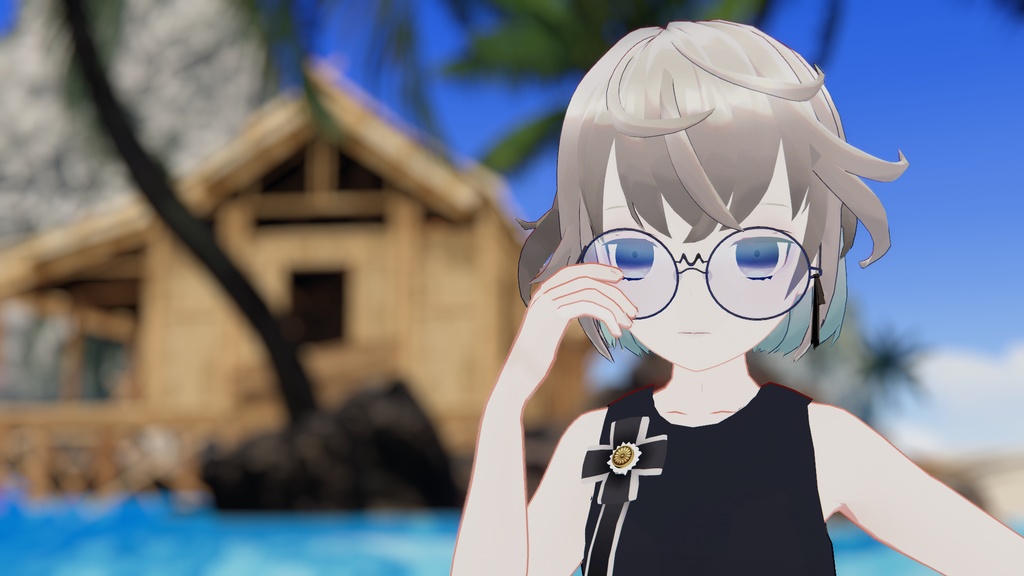 【VRChat想定】リボンめがね🎀