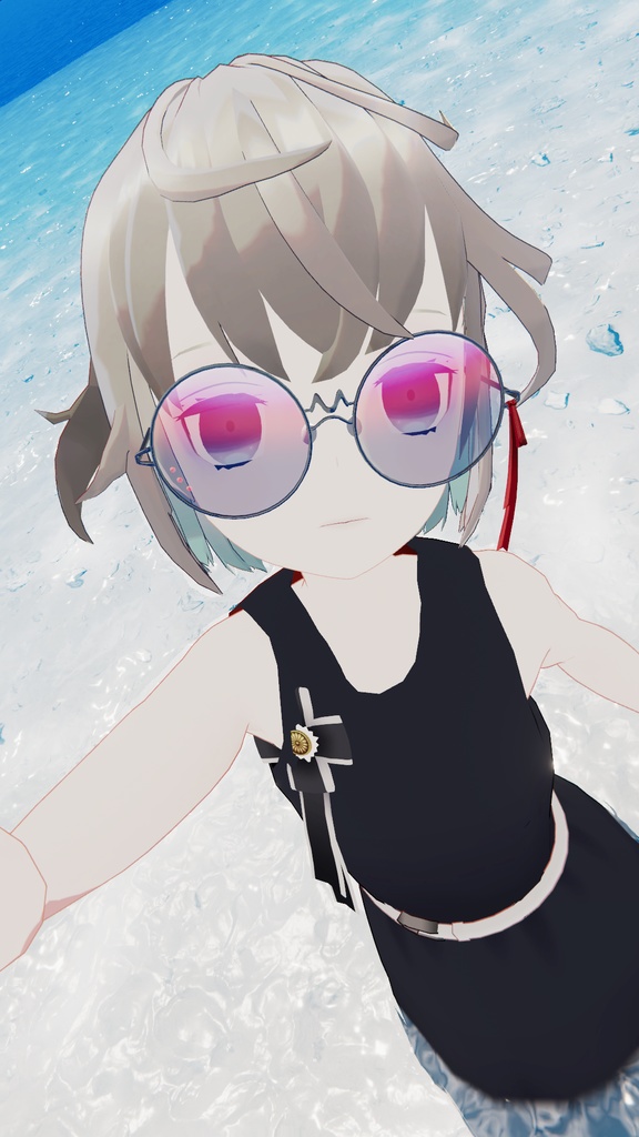 【VRChat想定】リボンめがね🎀