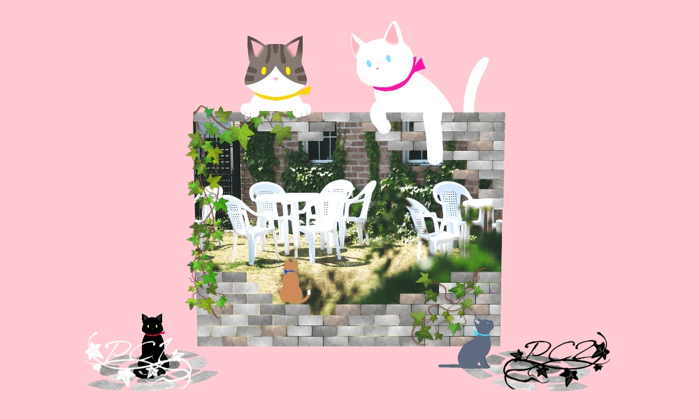 【ユドナリウム/ココフォリアzip】猫の街ルームデータ|APNG素材